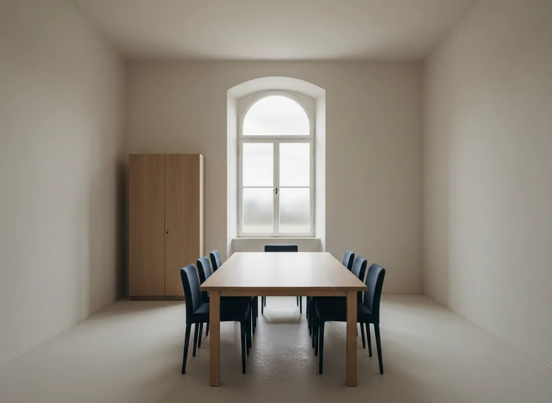 A quiet meeting room in daylight